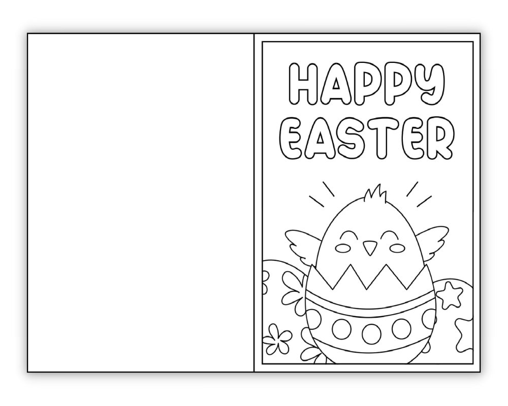 Free Printable Easter Cards To Color (Perfect For Kids!) - The for Free Printable Easter Cards