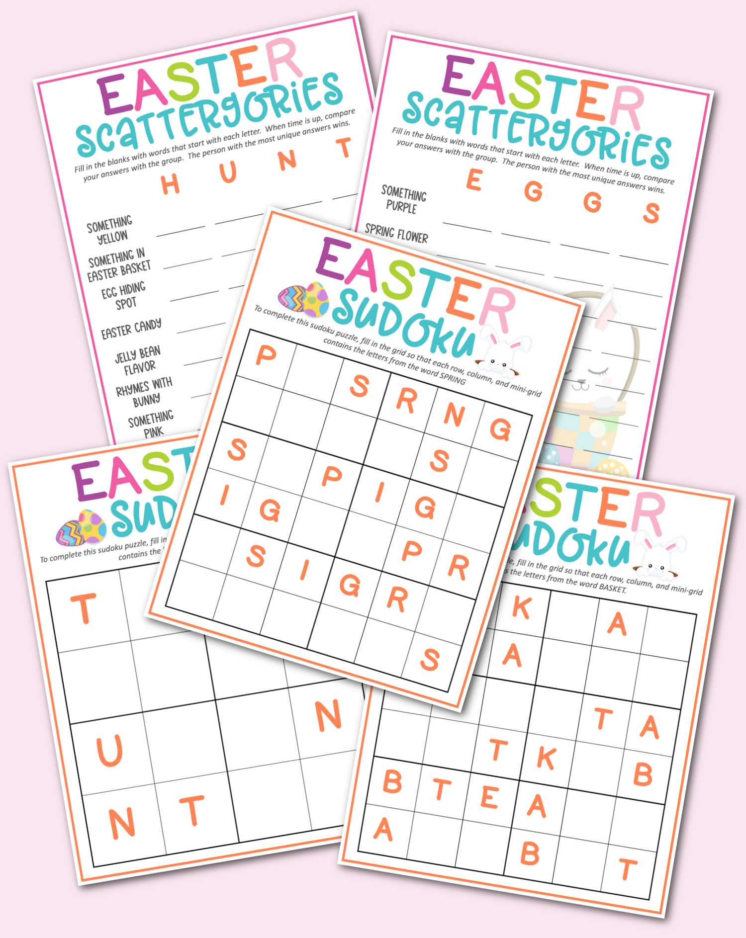 Free Printable Easter Game Pack - Kara Creates for Free Printable Sud