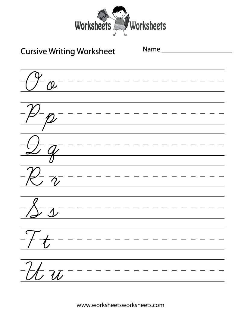 Free Printable Easy Cursive Writing Worksheet - Worksheets Library intended for Free Printable Script Writing Worksheets