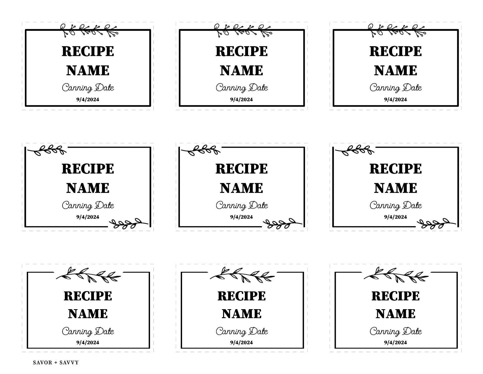 Free Printable & Editable Canning Labels - Savor + Savvy in Free Printable Labels For Jars