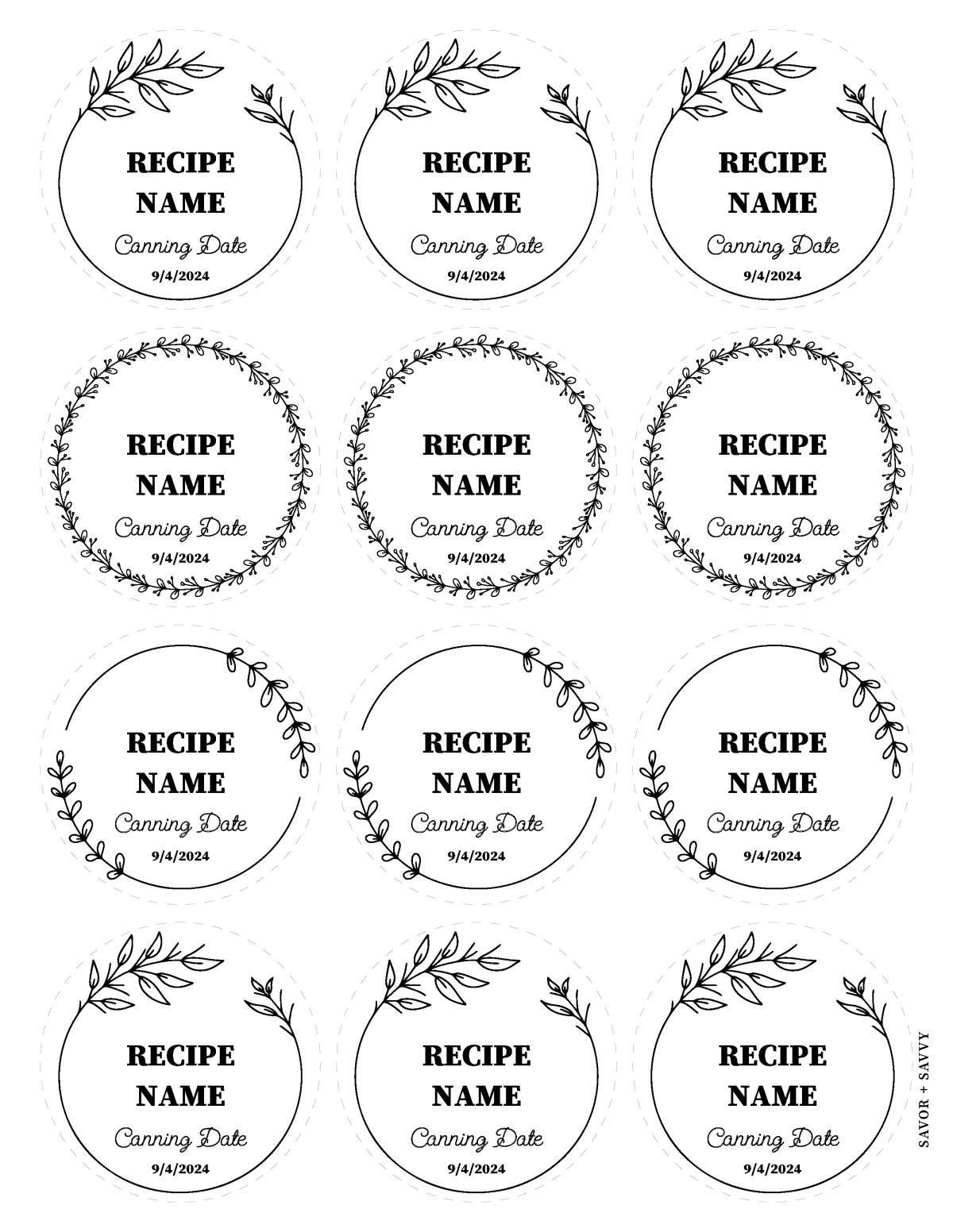 Free Printable & Editable Canning Labels - Savor + Savvy throughout Free Printable Labels For Jars