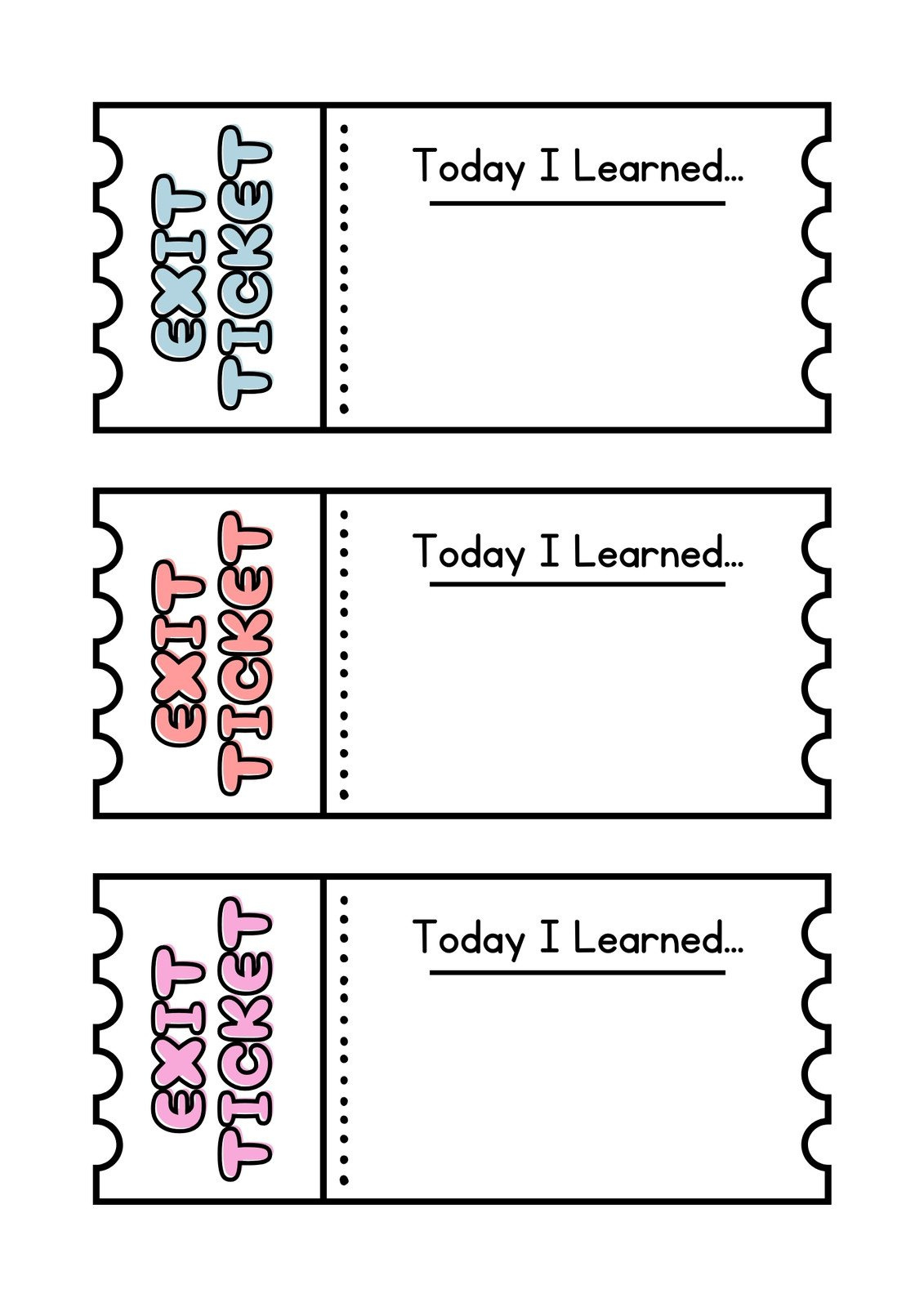 Free Printable Exit Ticket Templates You Can Customize | Canva with Get Out Of Homework Free Pass Printable