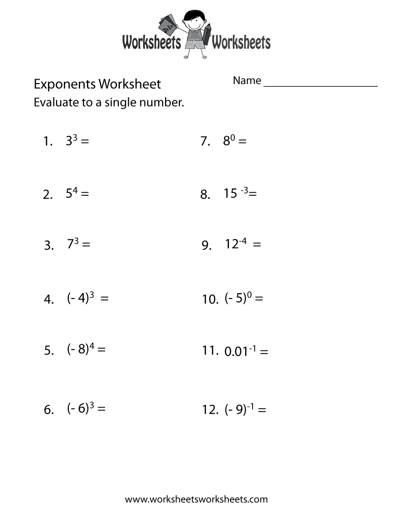 Free Printable Exponents Practice Worksheet - Worksheets Library throughout Free Printable Exponent Worksheets