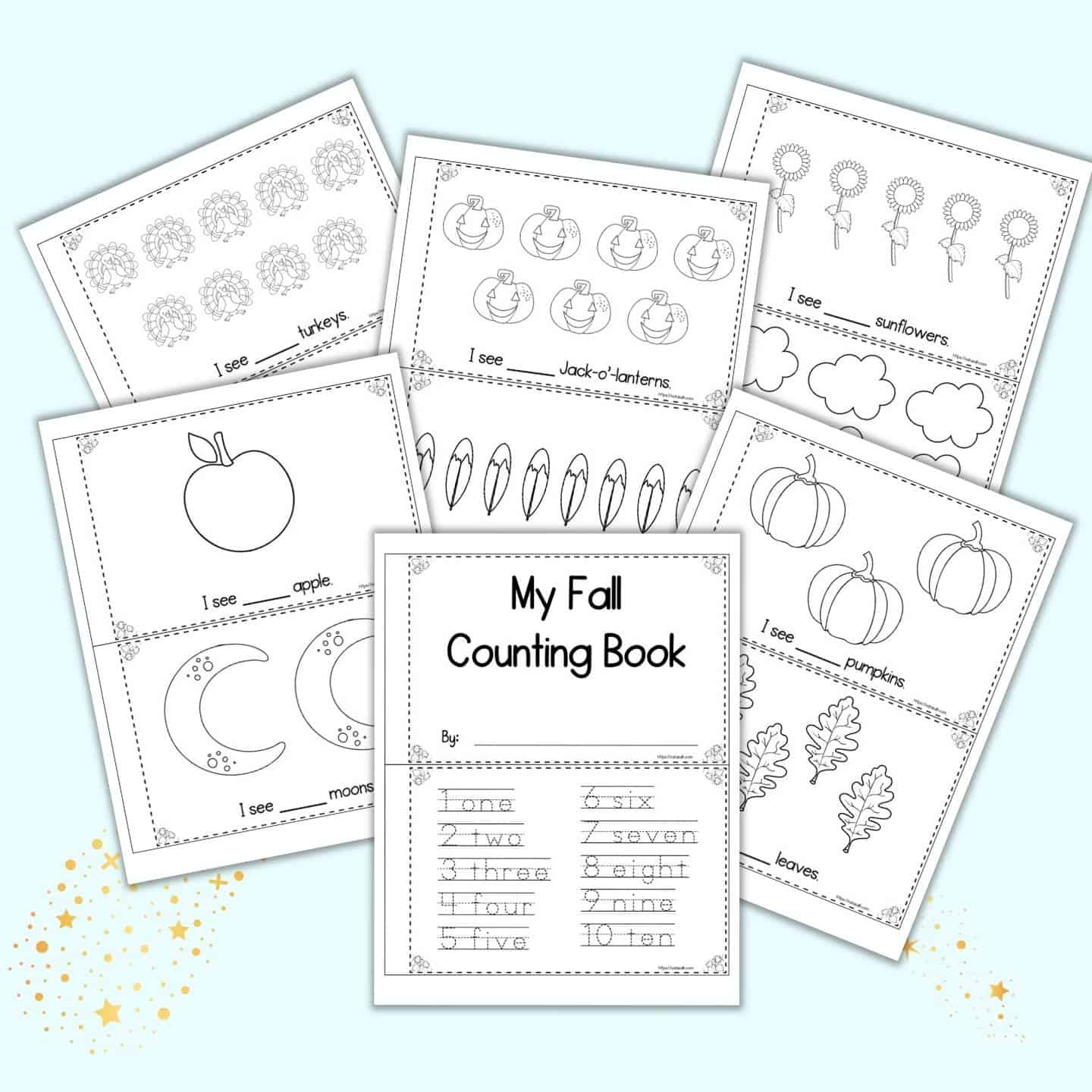 Free Printable Fall Counting Book For Preschool &amp;amp; Kindergarten throughout Free Printable Story Books For Kindergarten