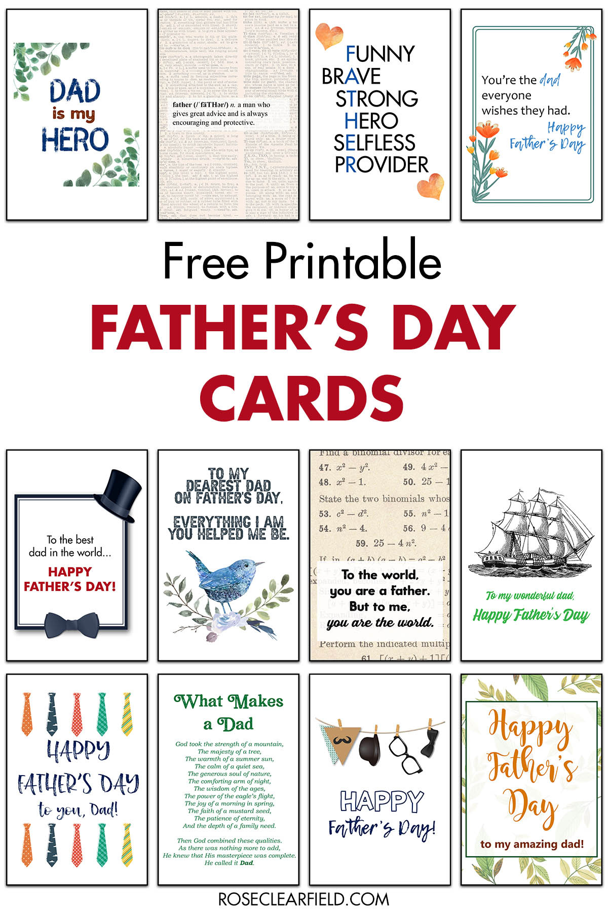 Free Printable Father&amp;#039;S Day Cards • Rose Clearfield with Free Printable Father&amp;#039;S Day Card From Wife To Husband