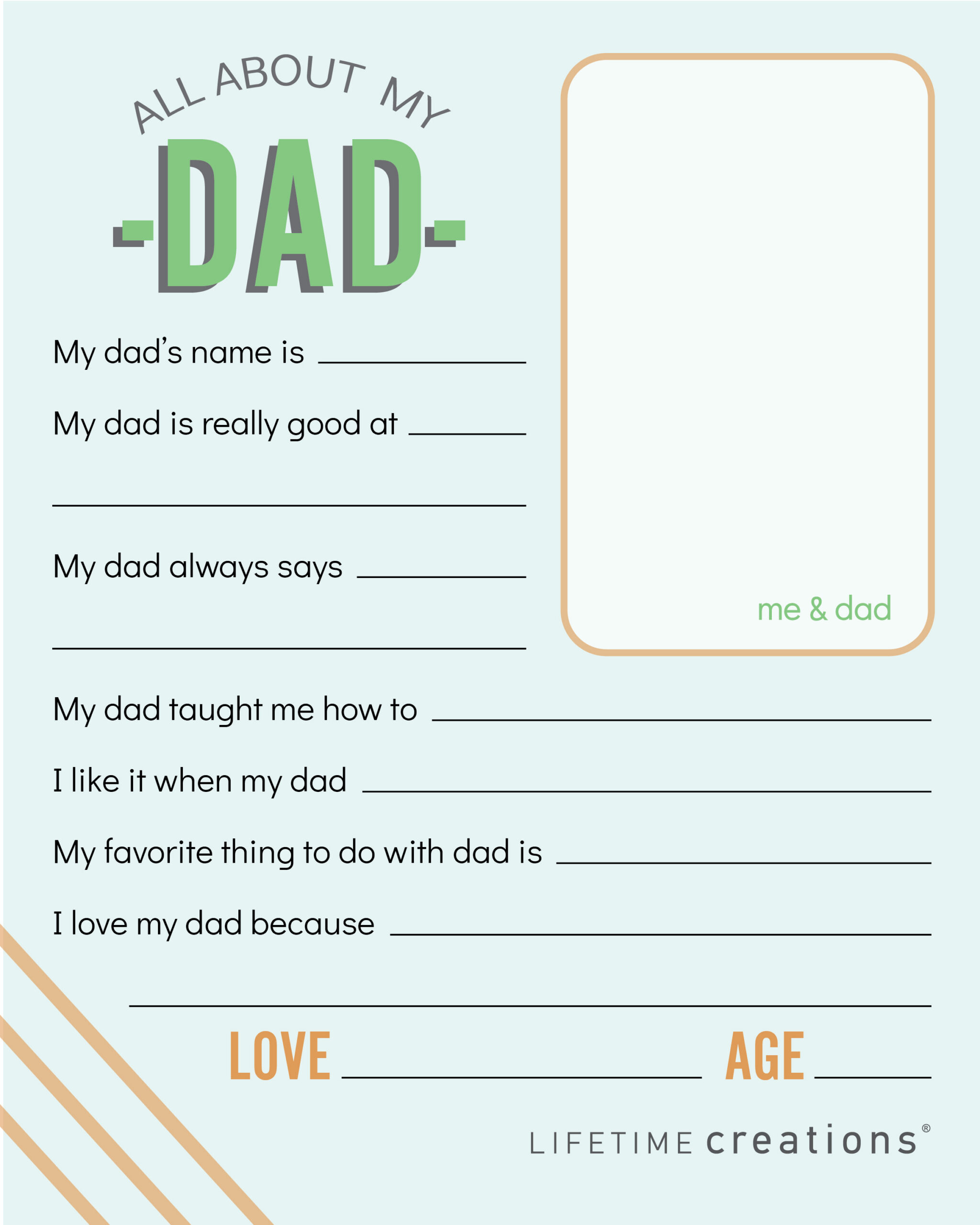 Free, Printable Father&amp;#039;S Day Coupons &amp;amp; Questionnaire - Lifetime throughout Free Printable Dad Questionnaire