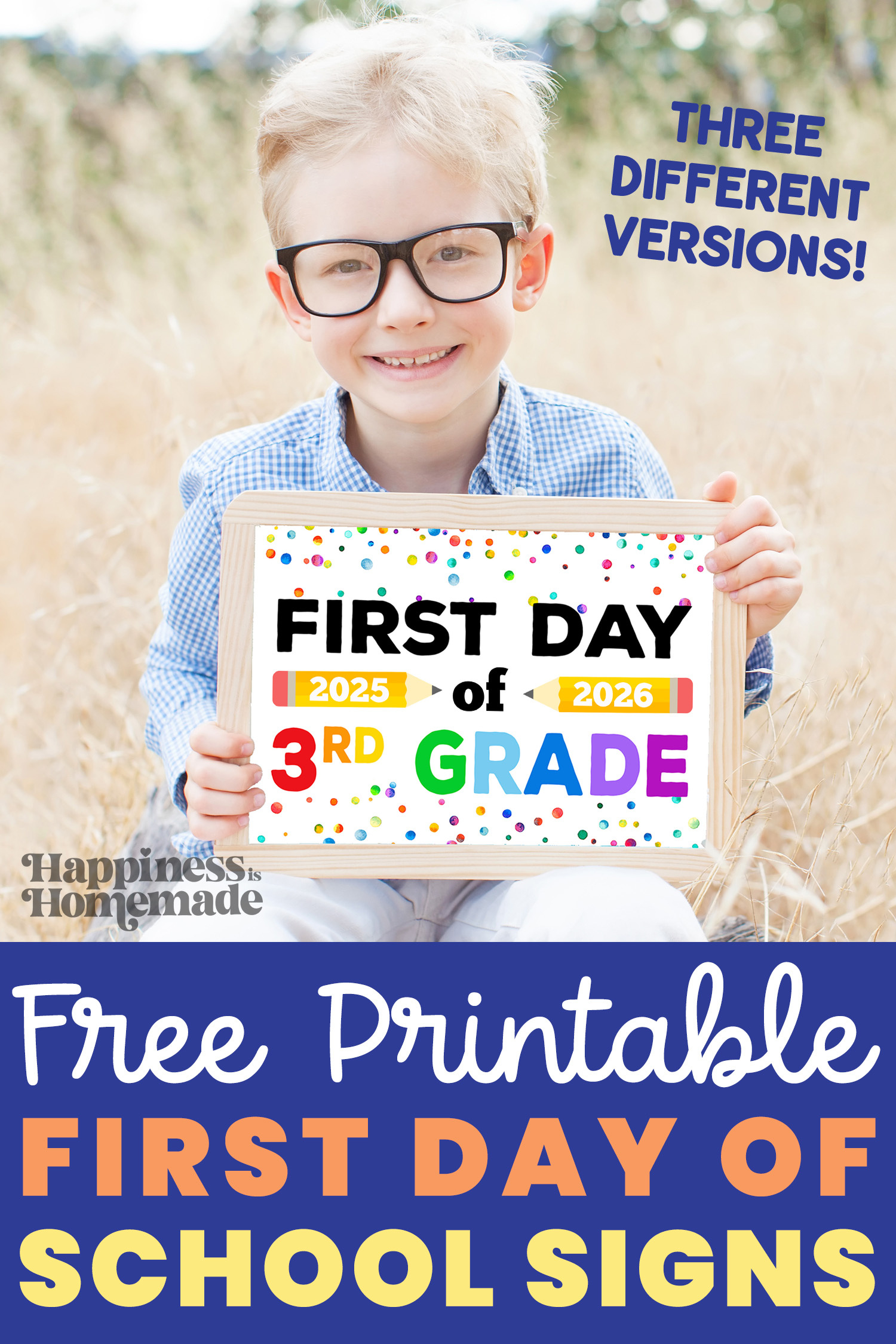 Free Printable First Day Of School Signs 2025-26 - Happiness Is regarding First Day Of 3Rd Grade Free Printable