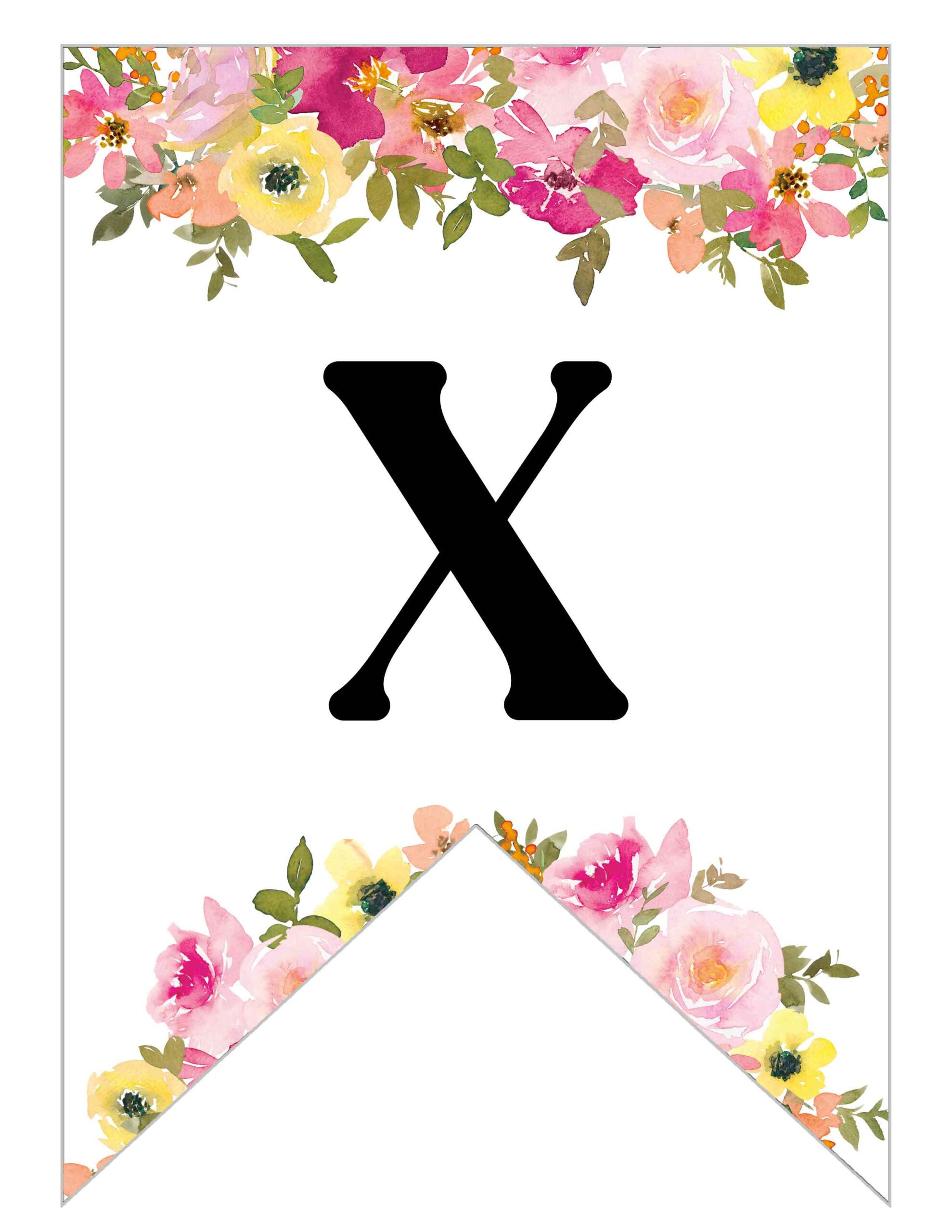 Free Printable Floral Alphabet Banner Letters - Lovely Planner in Free Printable Banner Letters