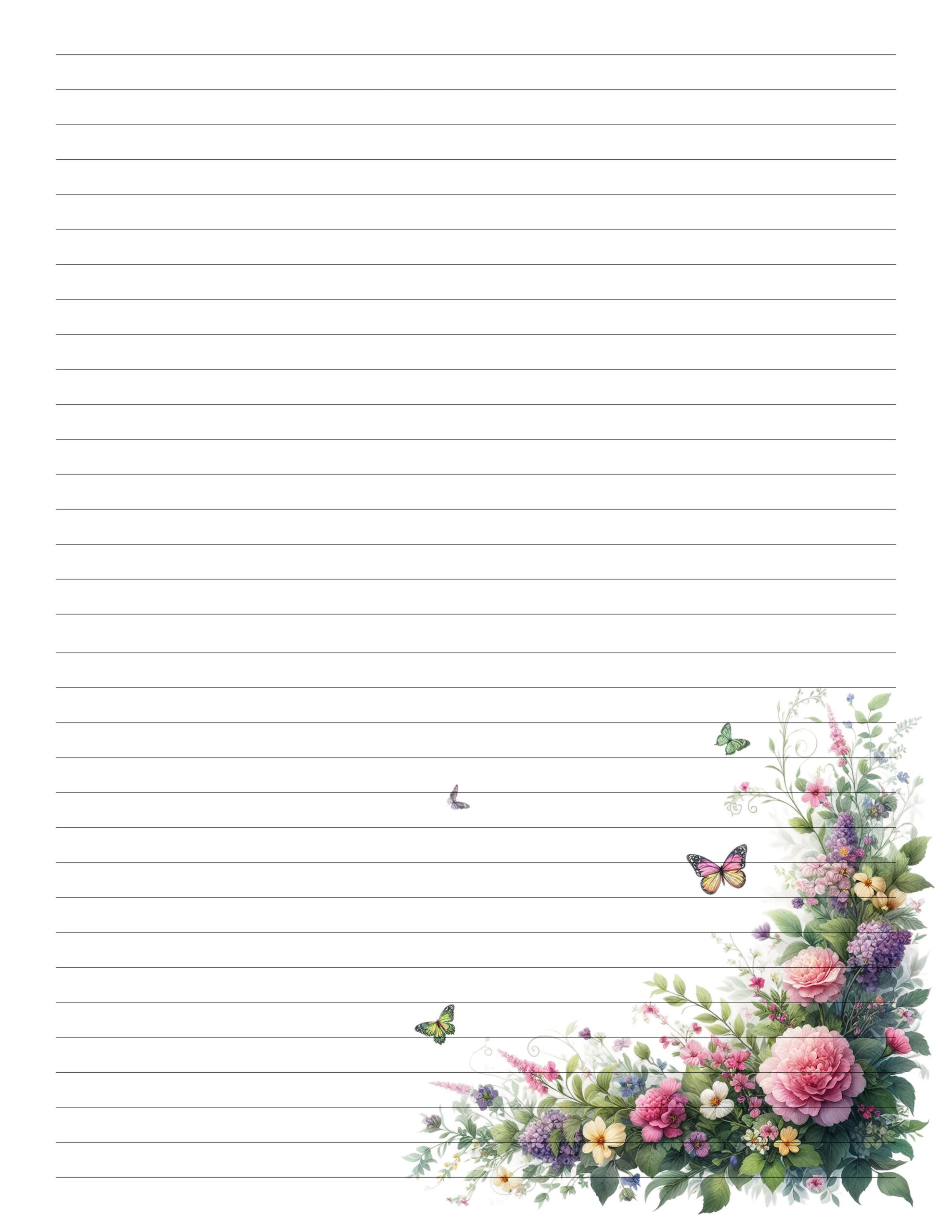 Free Printable Floral Stationary - The Cottage Market with regard to Free Printable Stationery Paper