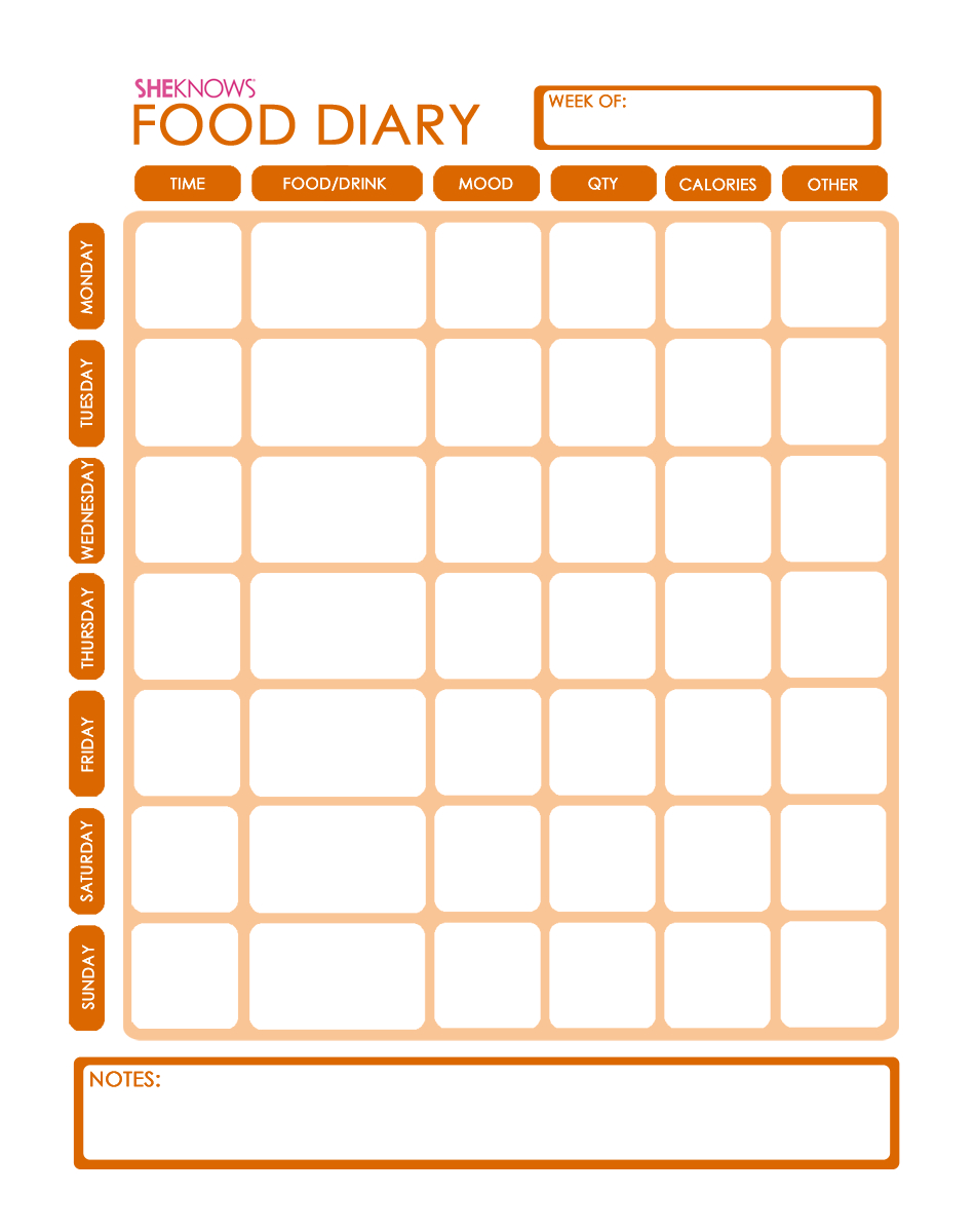 Free Printable Food Diary Template - Worksheets Library intended for Diet Logs Printable Free