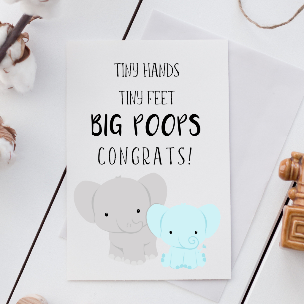 Free Printable | Funny Baby Shower Card | Bramble Avenue for Free Printable Baby Boy Cards