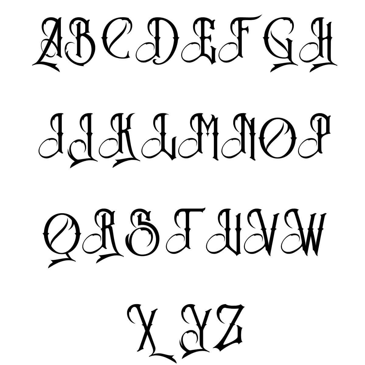 Free Printable Gothic Letter Stencils ( 2 Sets) - Free Printable within Free Printable Calligraphy Letter Stencils