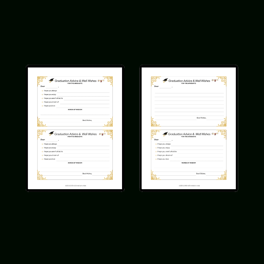 Free Printable Graduation Advice Cards For Graduation Parties intended for Free Printable Graduation Advice Cards