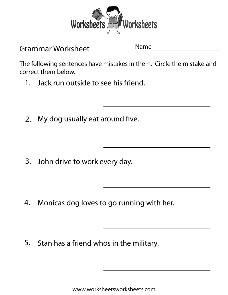 Free Printable Grammar Practice Worksheet - Worksheets Library throughout Free Printable Grammar Worksheets For Highschool Students