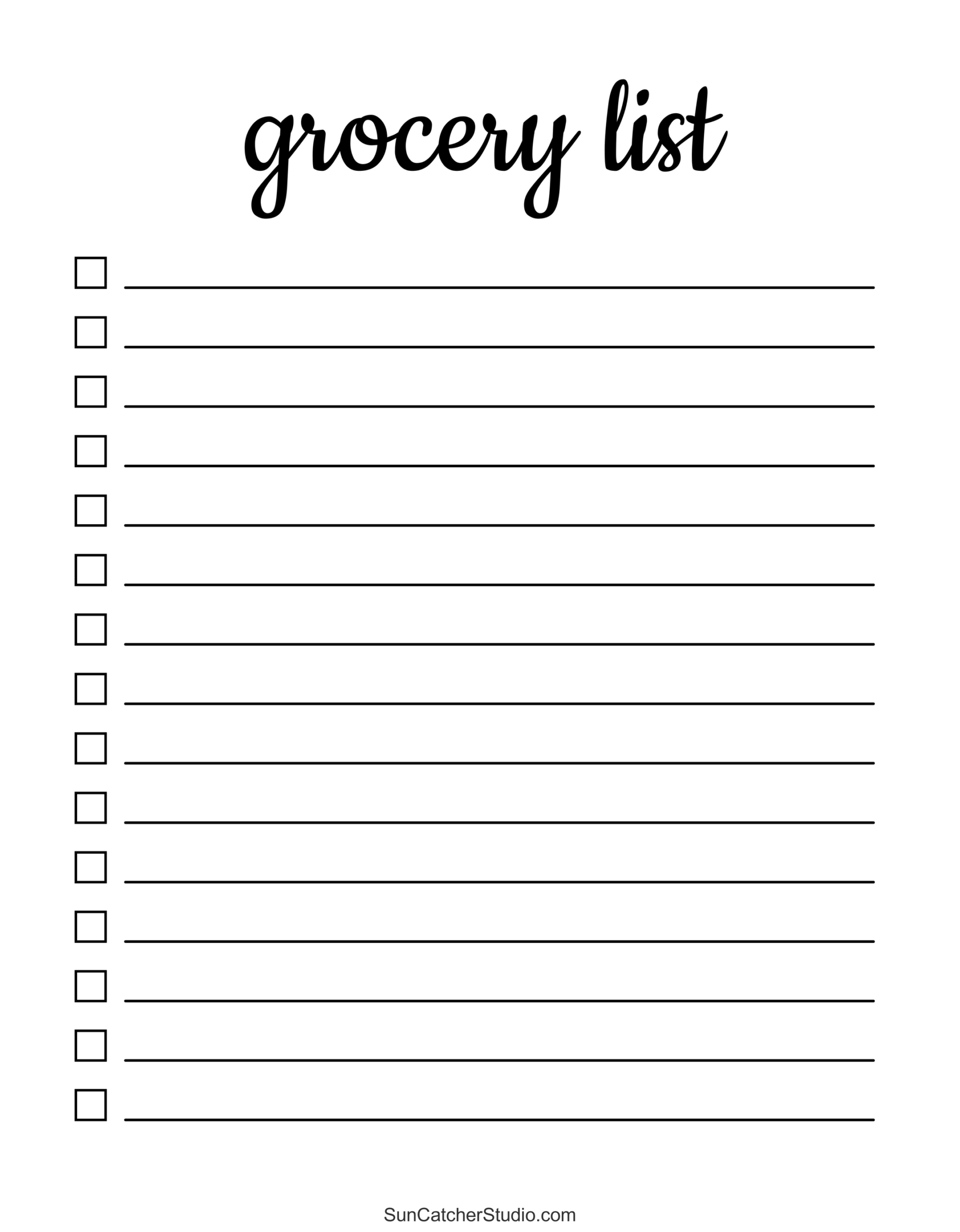 Free Printable Grocery List Templates (Pdf): Shopping Lists – Free inside Free Printable Shopping List