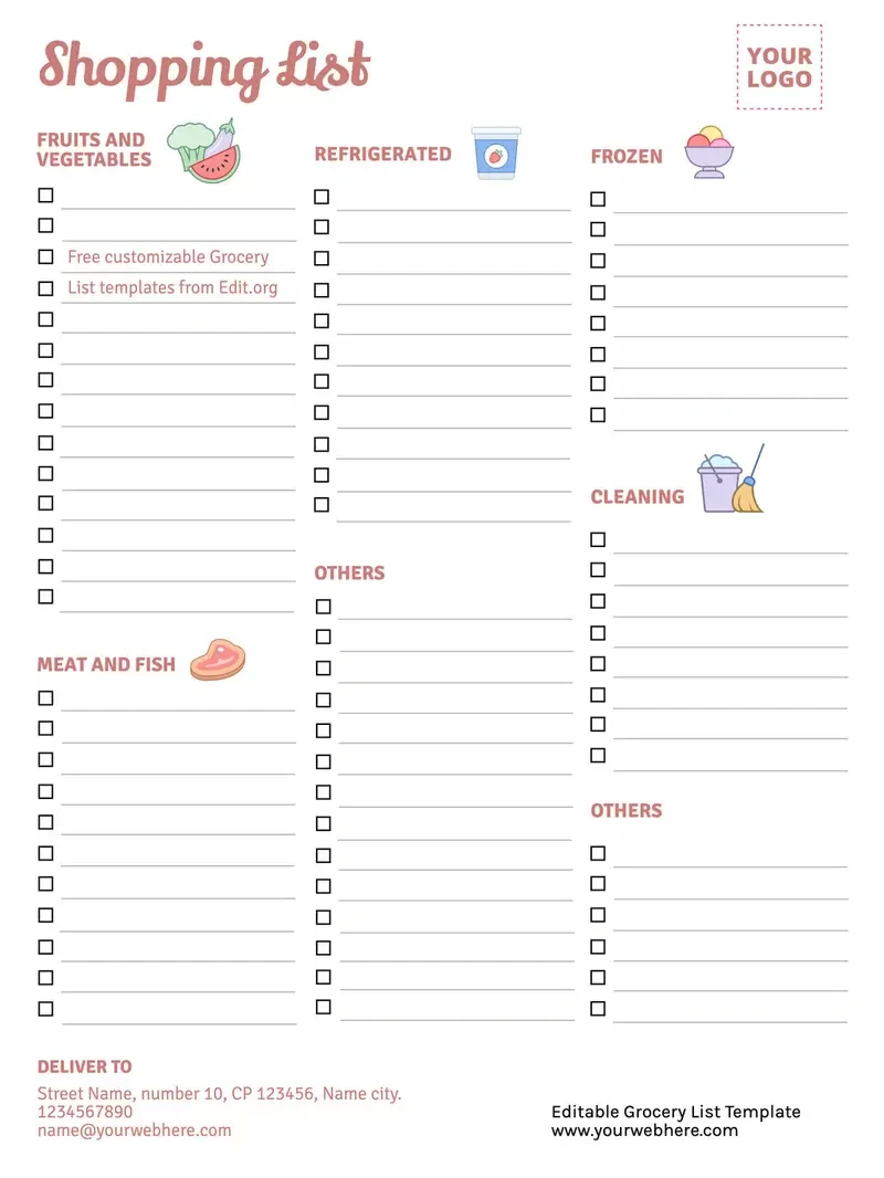 Free Printable Grocery List Templates throughout Free Printable Shopping List