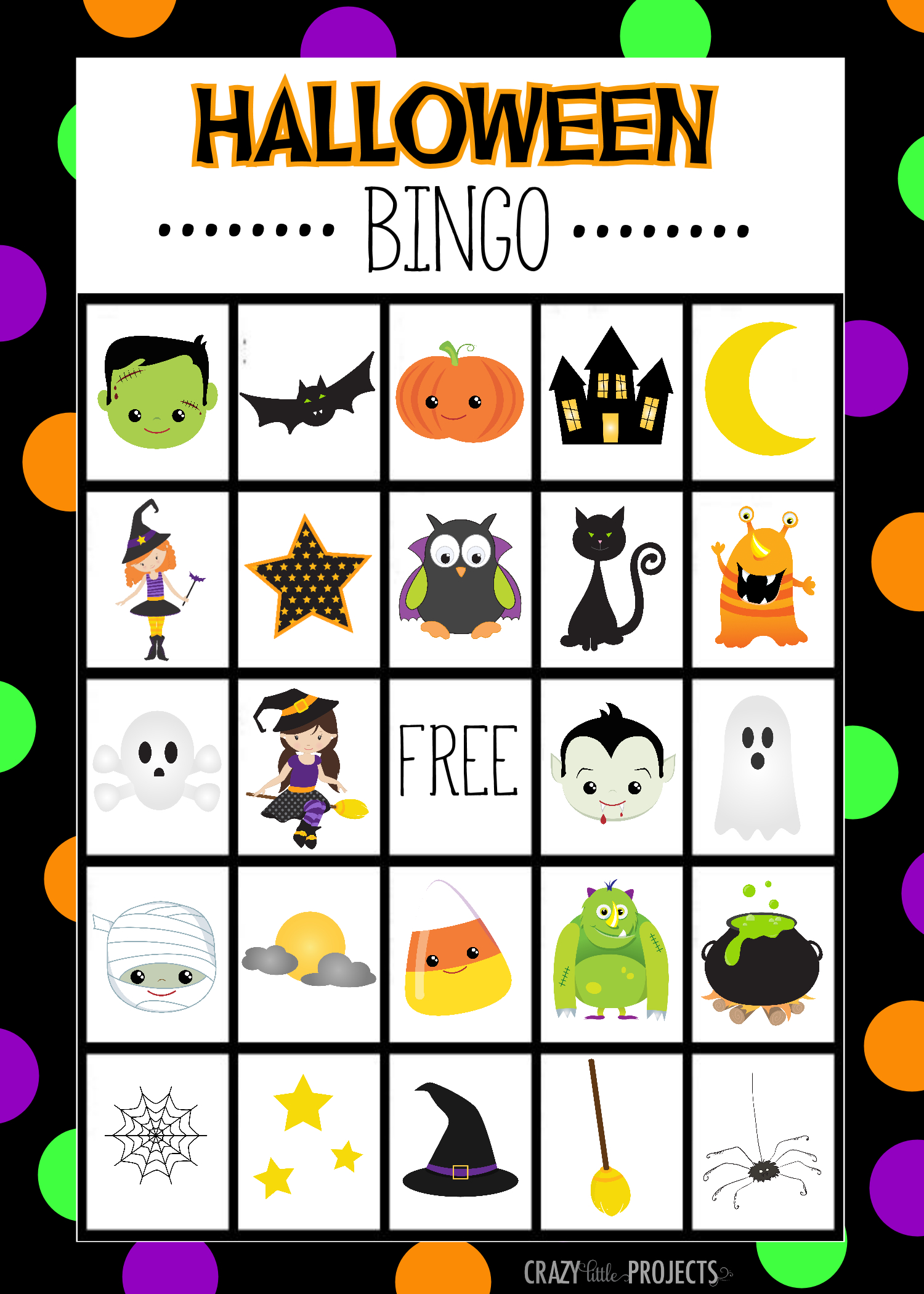 Free Printable Halloween Bingo Game - Crazy Little Projects with Free Printable Halloween Bingo Cards