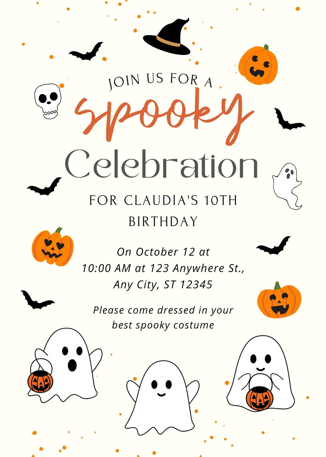Free Printable Halloween Birthday Invitation Templates | Canva inside Free Online Halloween Invitations Printable