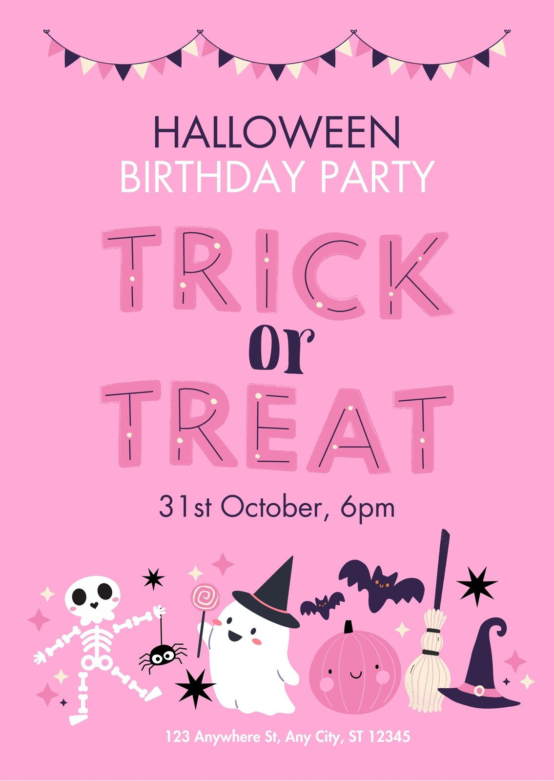 Free Printable Halloween Birthday Invitation Templates | Canva intended for Free Printable Halloween Birthday Party Invitations