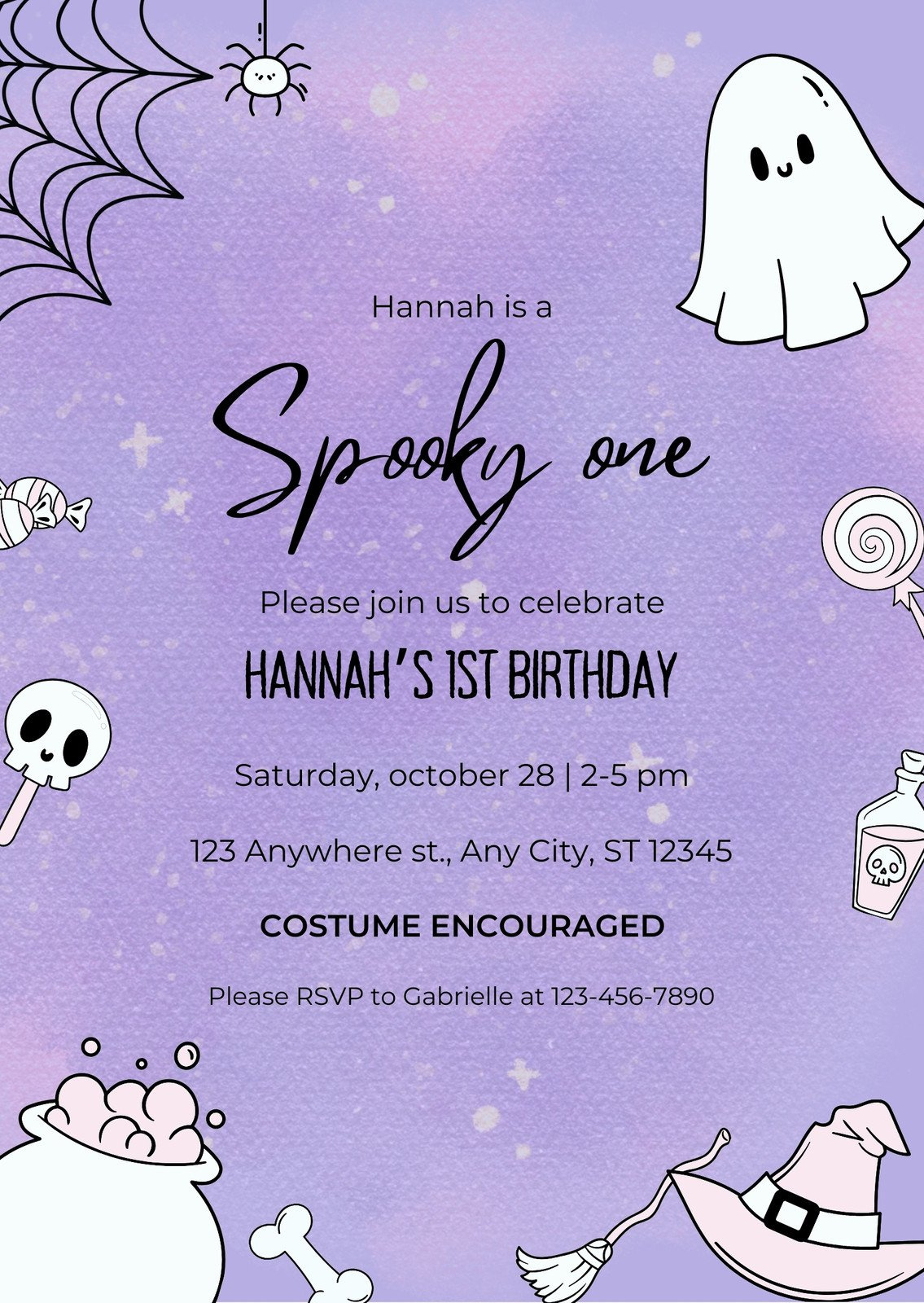 Free Printable Halloween Birthday Invitation Templates | Canva intended for Halloween Party Invitation Templates Free Printable
