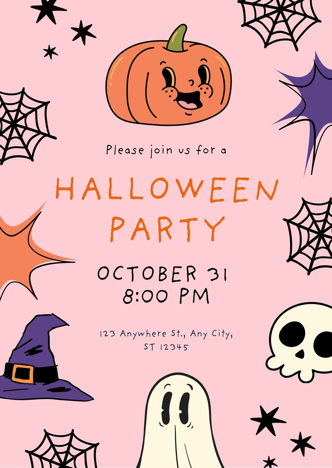 Free Printable Halloween Birthday Invitation Templates | Canva with Halloween Party Invitation Templates Free Printable