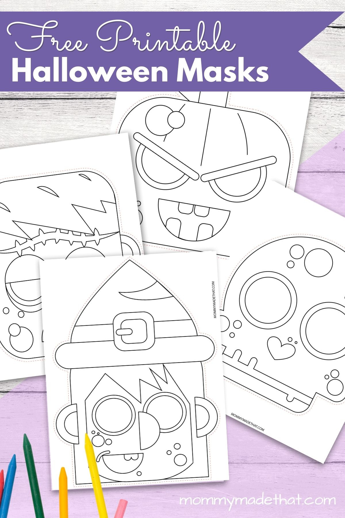 Free Printable Halloween Coloring Masks with Free Printable Halloween Face Masks