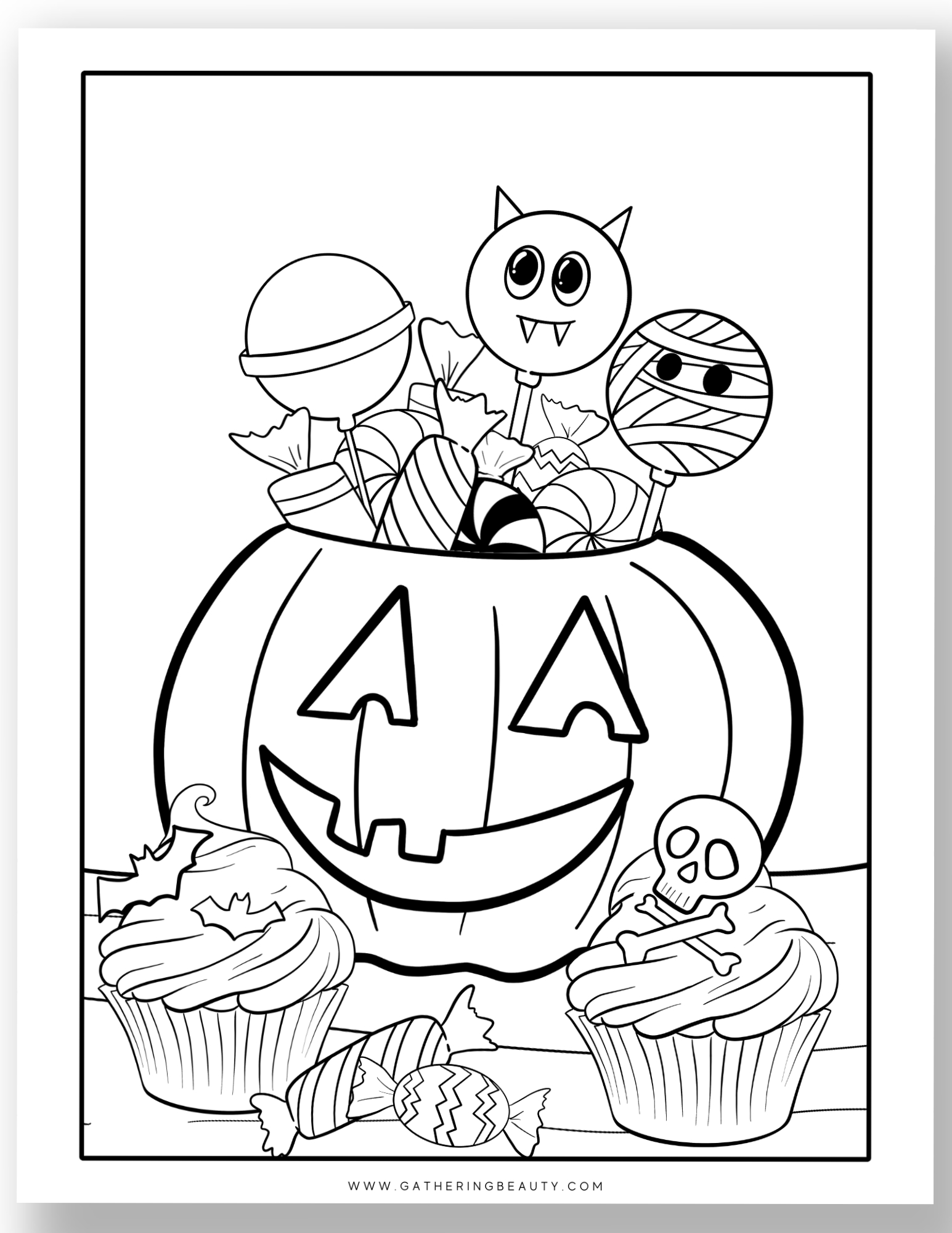 Free Printable Halloween Colouring Pages — Gathering Beauty pertaining to Printable Halloween Cards To Color For Free