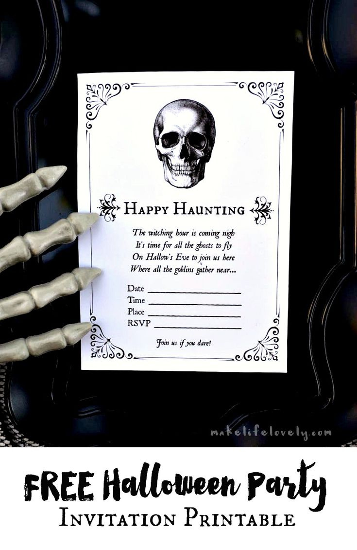 Free Printable Halloween Invitations {For Your Spooky Soiree!} within Free Printable Halloween Invitations For Adults