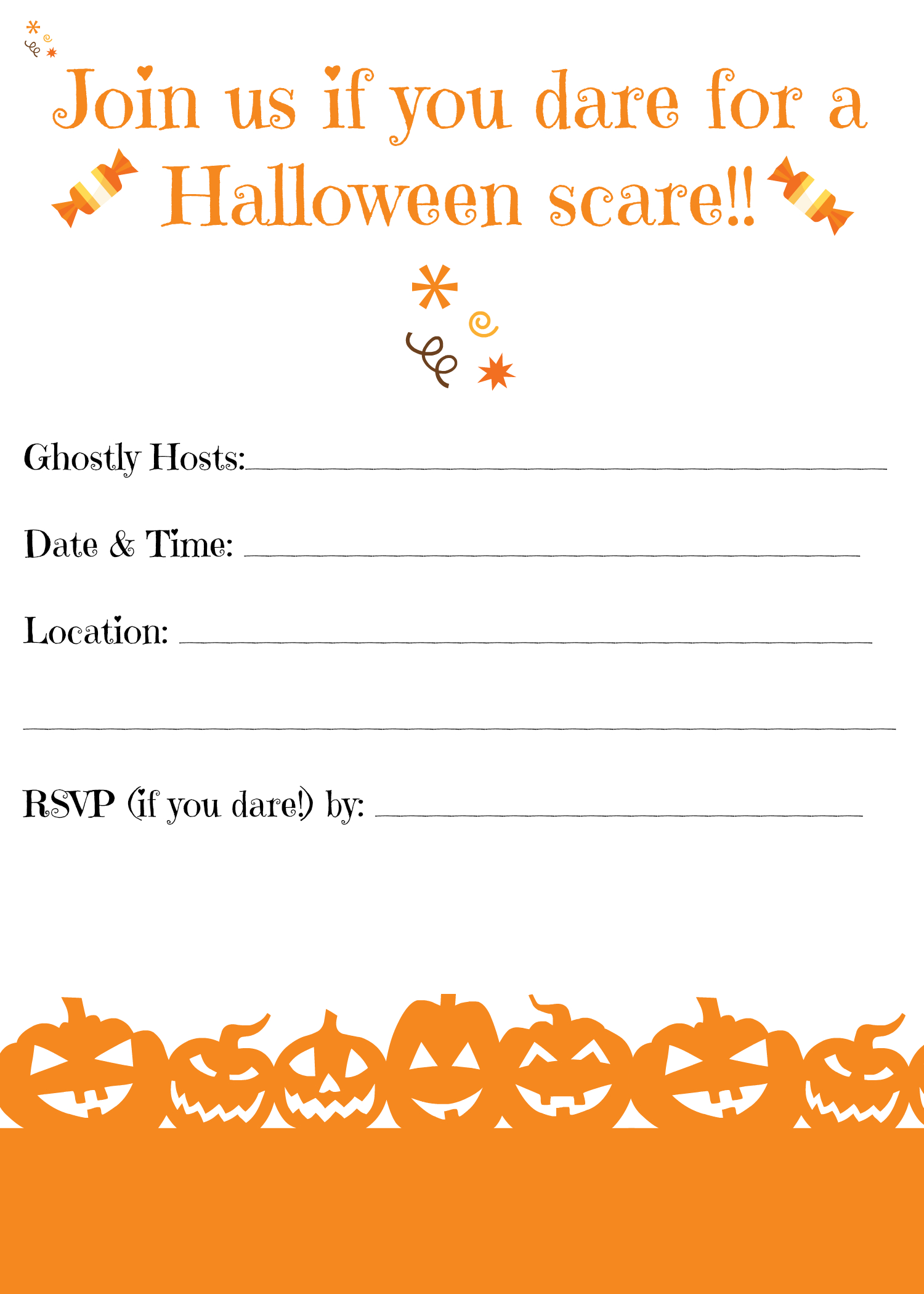 Free Printable Halloween Invitations For Your Super Spooktacular intended for Free Printable Halloween Invitations