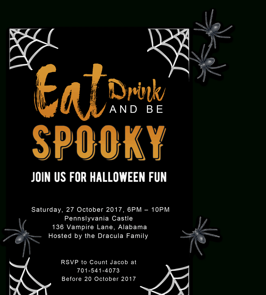 Free Printable Halloween Party Invitations 2018 ✓ [ Template] throughout Free Printable Halloween Invitations For Adults