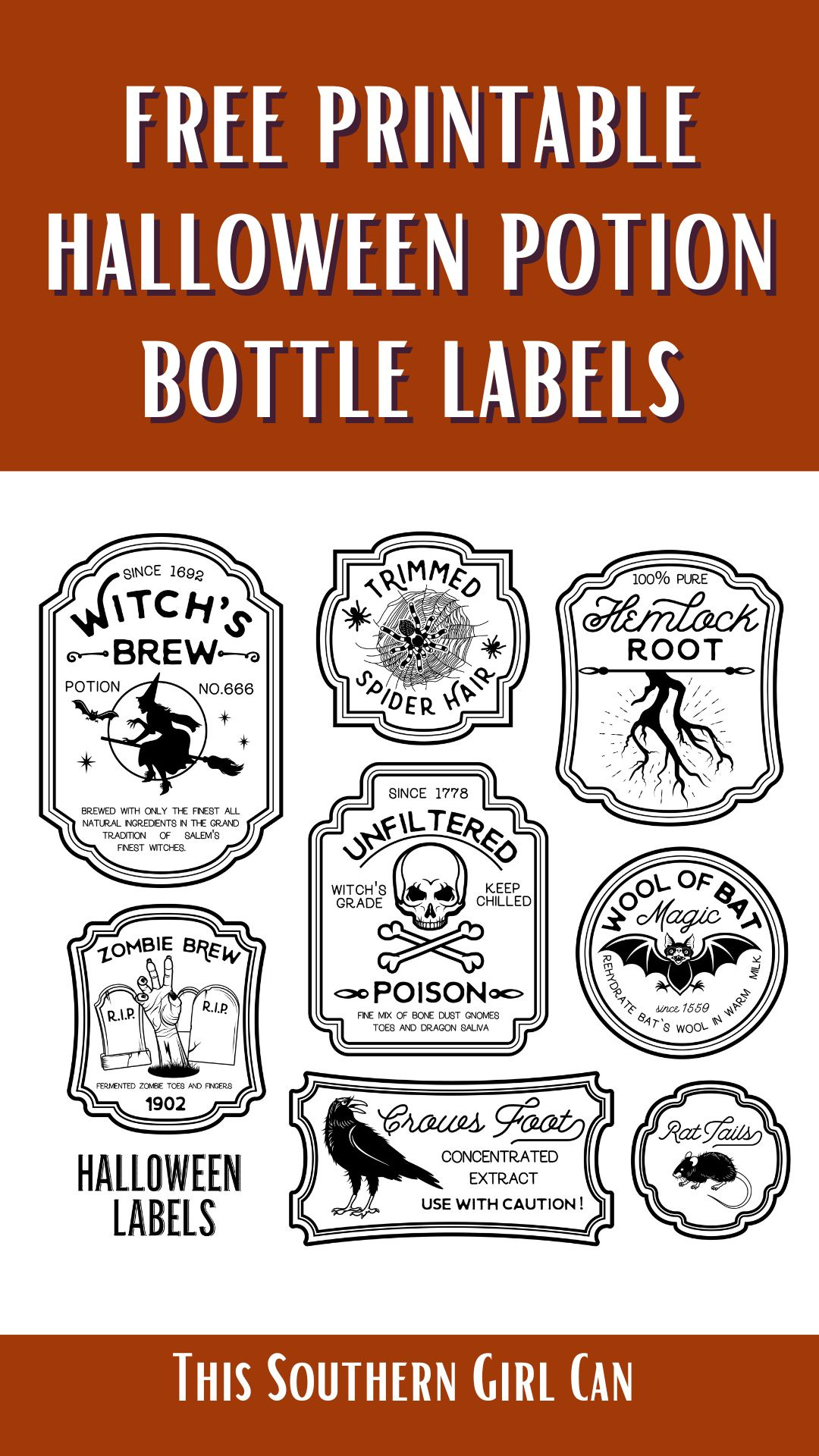 Free Printable Halloween Potion Bottle Labels within Free Printable Halloween Bottle Labels