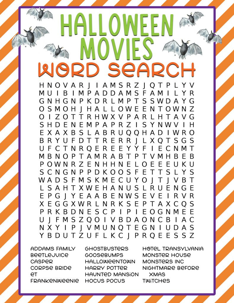 Free Printable Halloween Word Search - Pineapple Paper Co. pertaining to Free Printable Halloween Puzzles