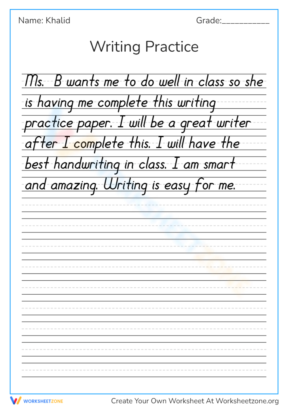 Free Printable Handwriting Paragraph Practice Sheets - Worksheets with Free Printable Cursive Writing Paragraphs