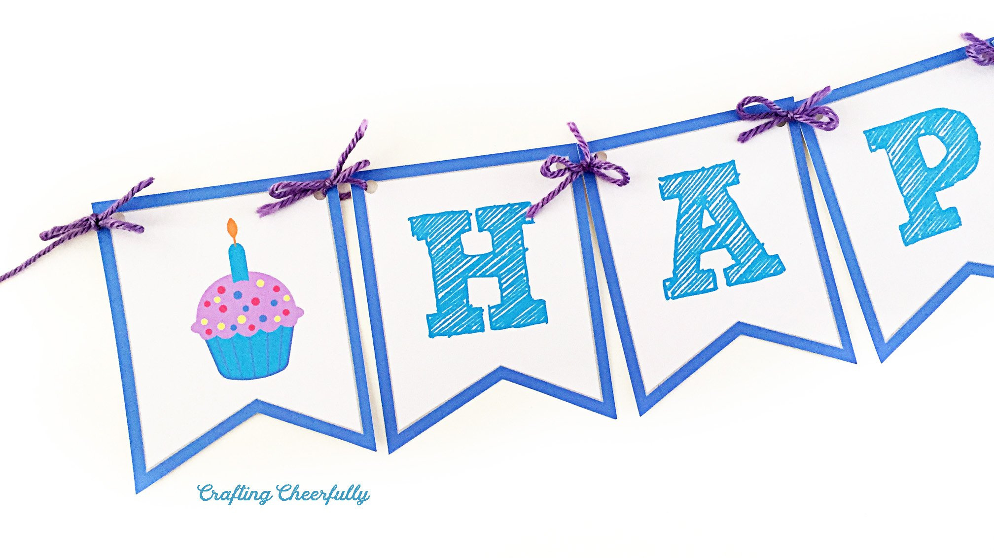 Free Printable Happy Birthday Banner! - Crafting Cheerfully inside Free Printable Happy Birthday Banner Templates