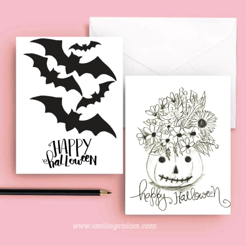 Free Printable Happy Halloween Cards - Smiling Colors regarding Free Printable Halloween Cards