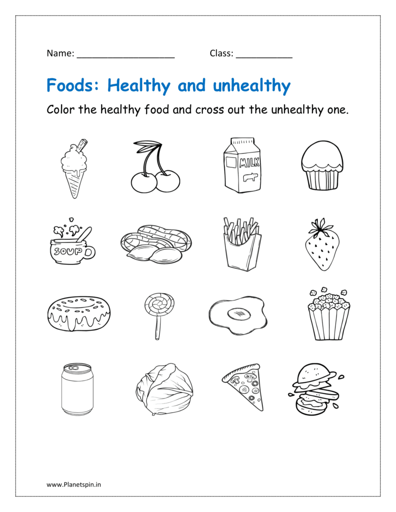 Free Printable Healthy Food Worksheets | Planetspin.in in Free Printable Healthy Eating Worksheets