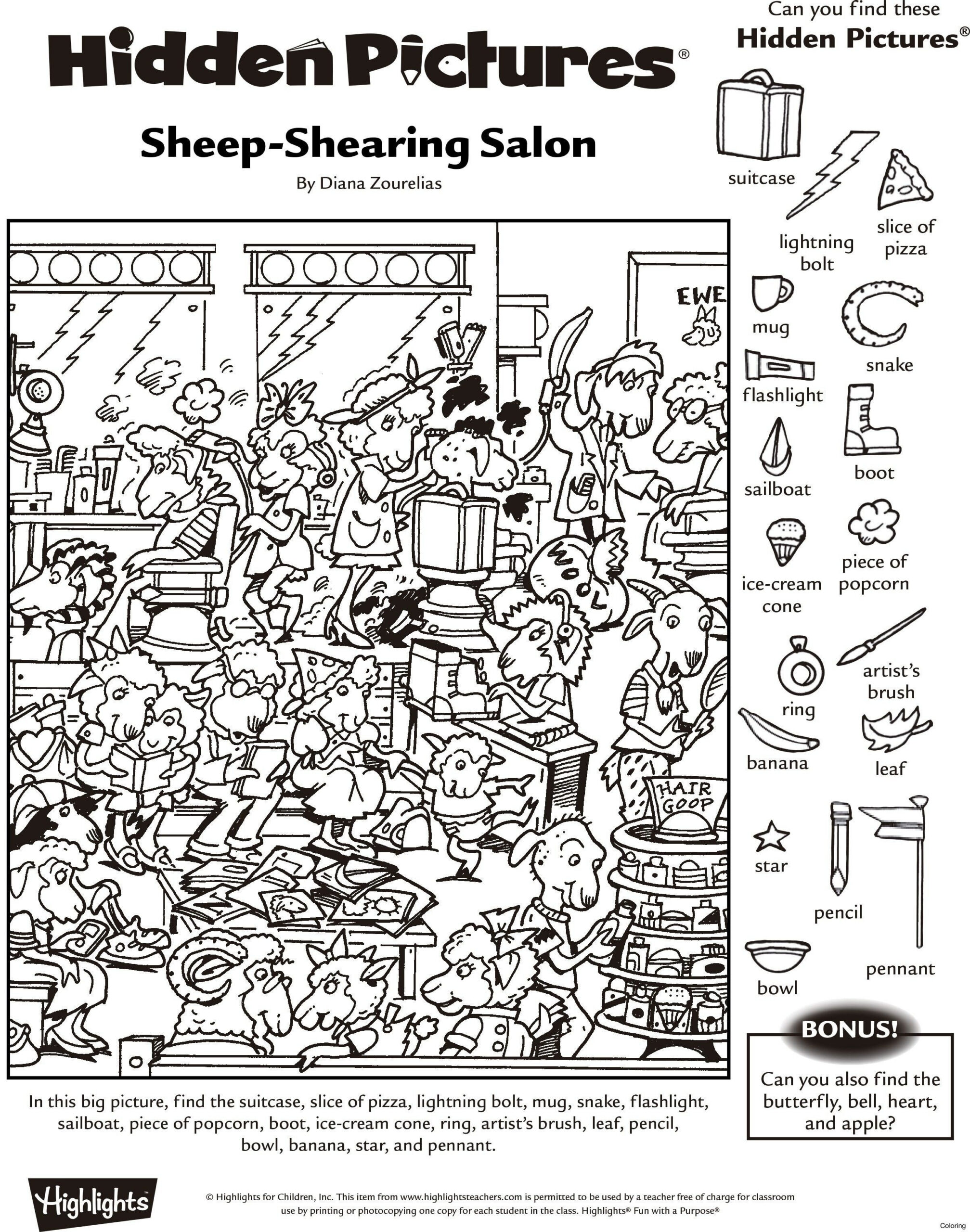 Free, Printable Hidden Picture Puzzles For Kids - Worksheets Library intended for Free Printable Hidden Object Games