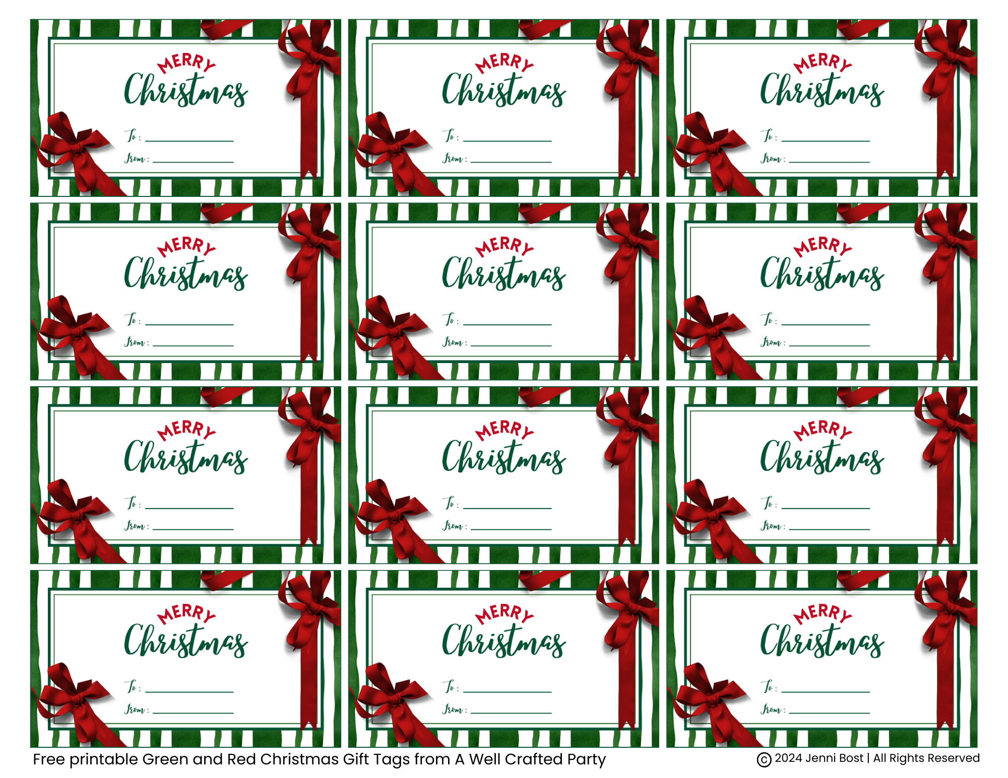 Free Printable Holiday Gift Tags – A Well Crafted Party with Free Printable Gift Tags Templates