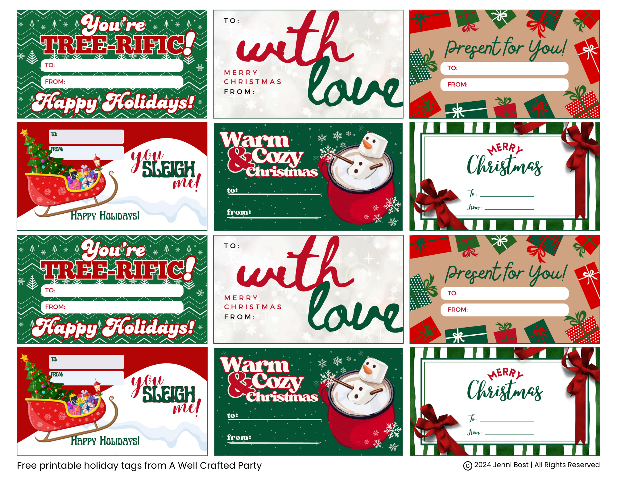 Free Printable Holiday Gift Tags – A Well Crafted Party with regard to Free Printable Holiday Gift Labels