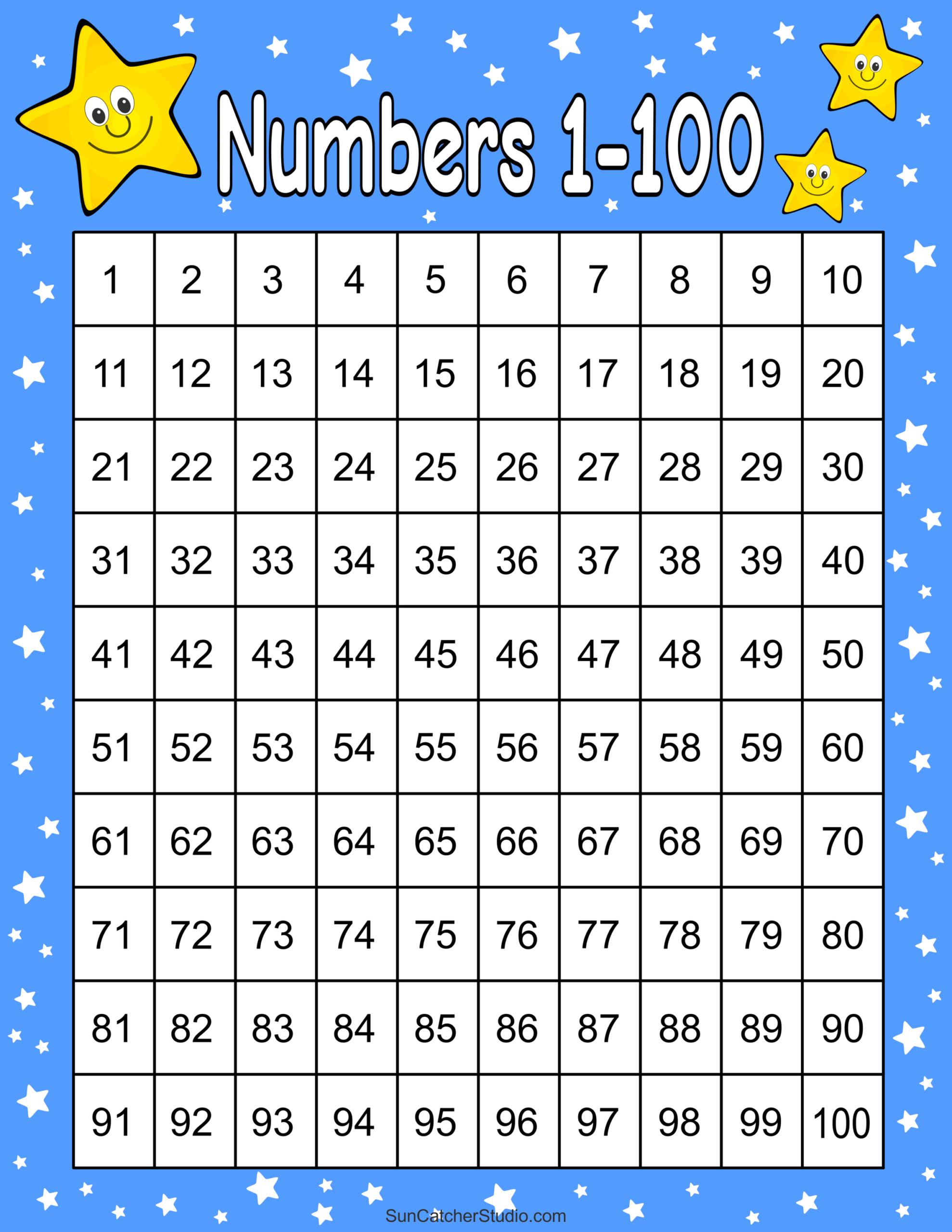 Free Printable Hundreds Charts (Numbers 1 To 100) – Free for Free Printable Hundreds Grid