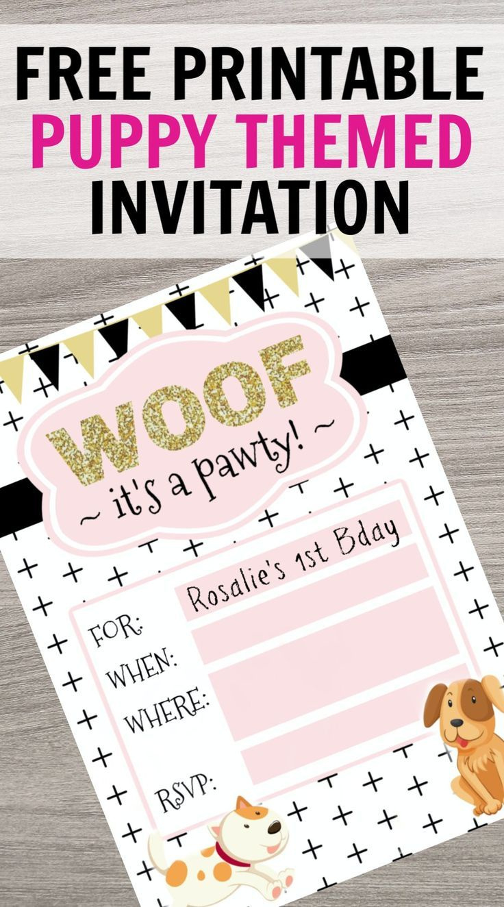 Free Printable Invitation For Puppy-Themed Party - Six Clever Sisters for Free Printable Puppy Dog Birthday Invitations