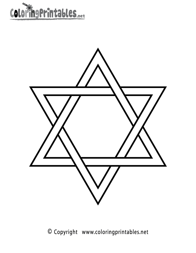 Free Printable Jewish Star Coloring Page inside Star Of David Template Free Printable