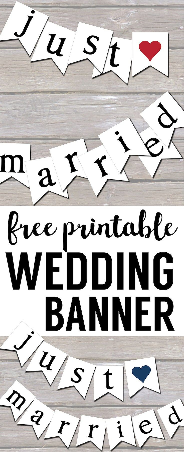 Free Printable Just Married Banner - Paper Trail Design in Just Married Free Printable
