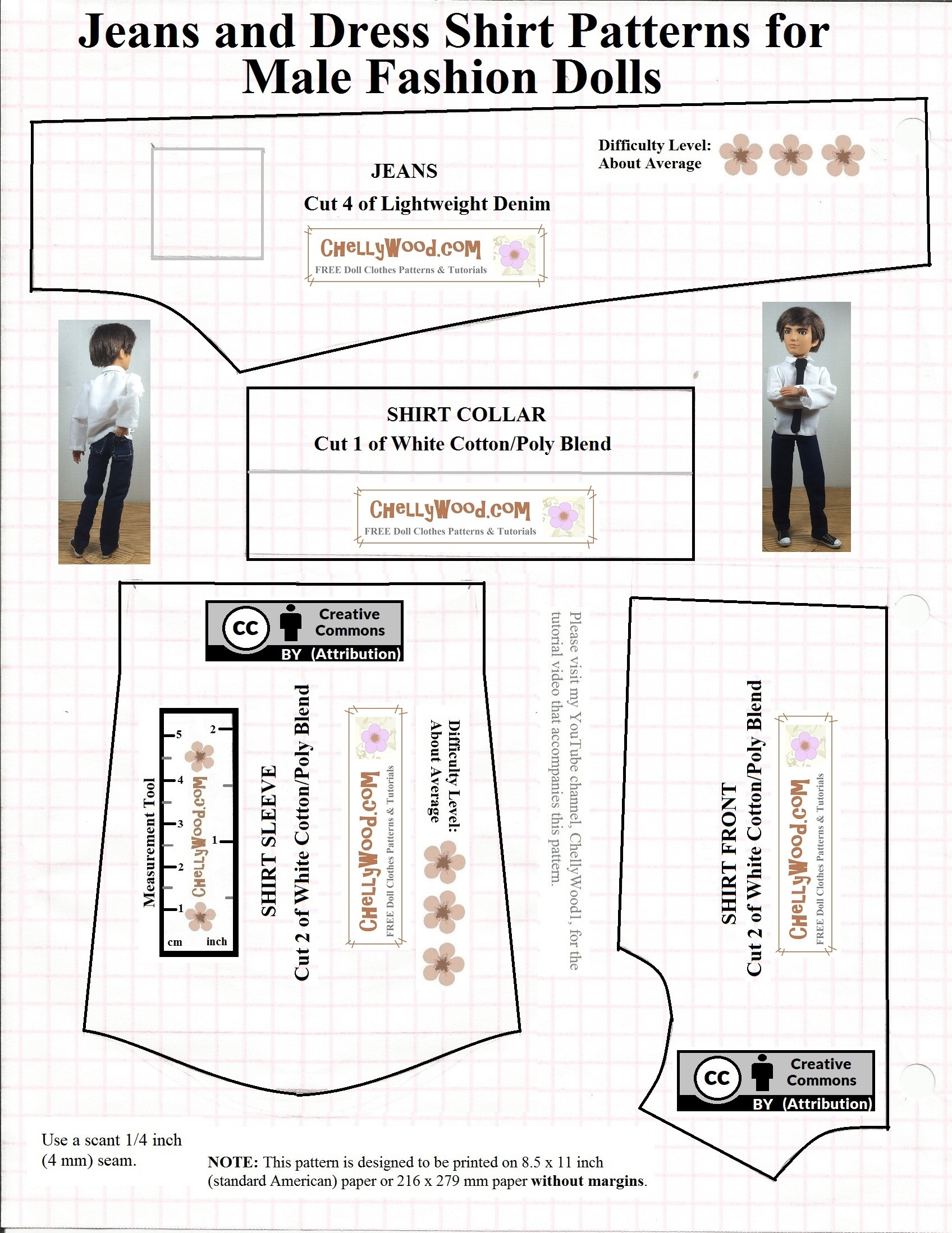 Free Printable Ken #Dolls Clothes #Sewing #Patterns @ Chellywood with regard to Ken Clothes Patterns Free Printable