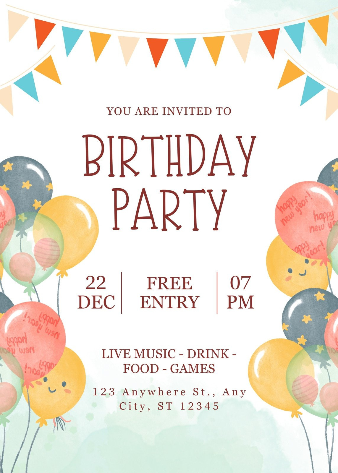 Free Printable Kids Birthday Invitation Templates | Canva pertaining to Free Printable Birthday Invitation Cards