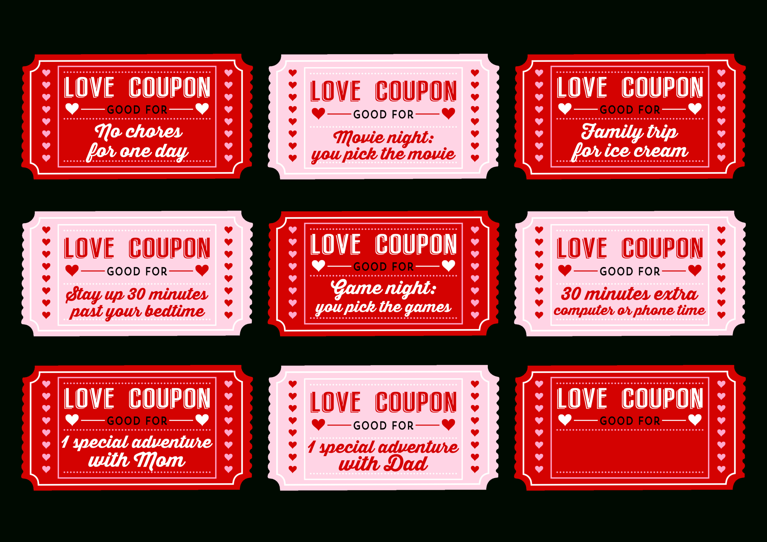 Free Printable Kids Valentine'S Day Love Coupons! | Catch My Party inside Free Printable Coupons 2017