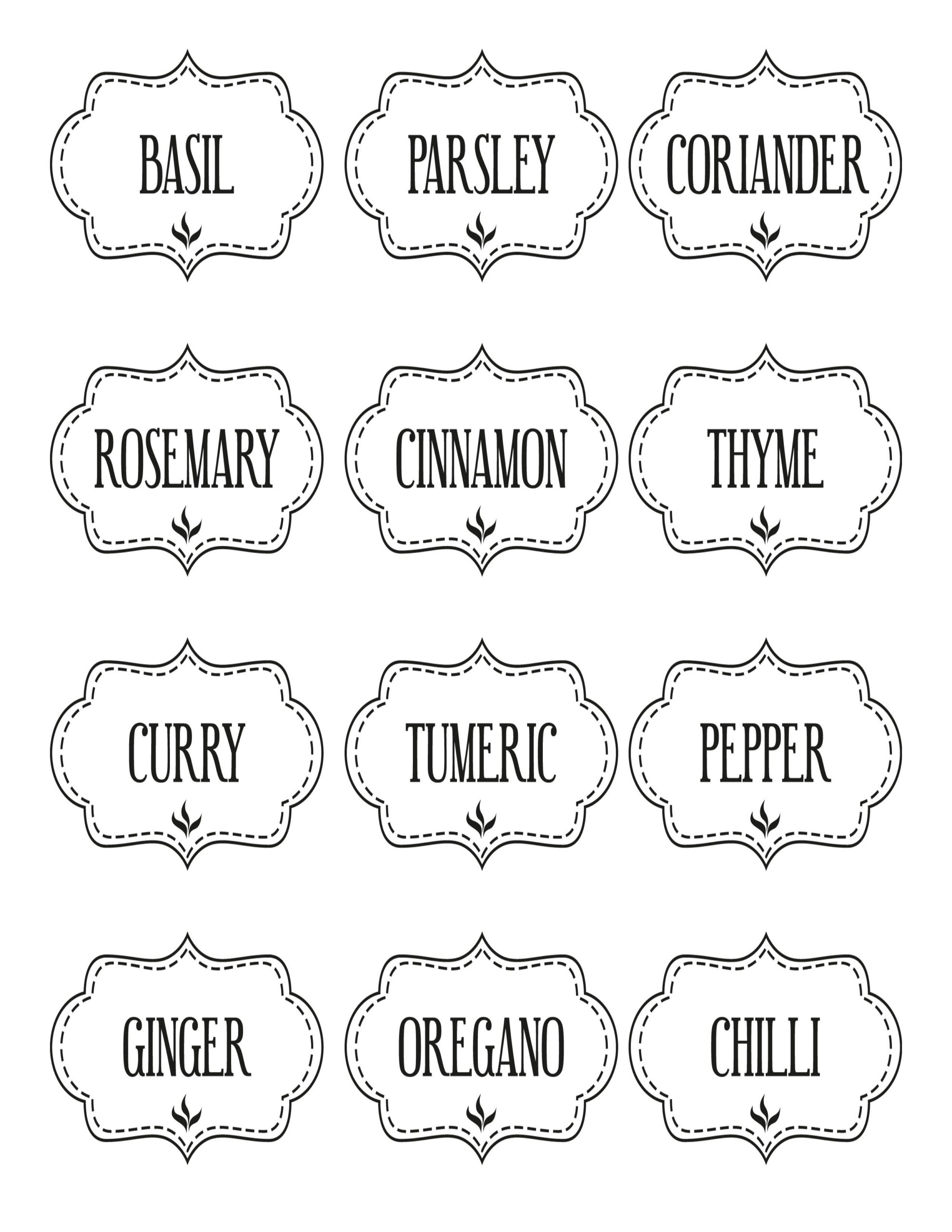 Free Printable Kitchen Spice Labels - - Worksheets Library with regard to Free Printable Spice Labels