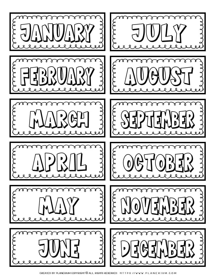 Free Printable Labels Template With Months Of The Year For inside Free Printable Months Of The Year Labels