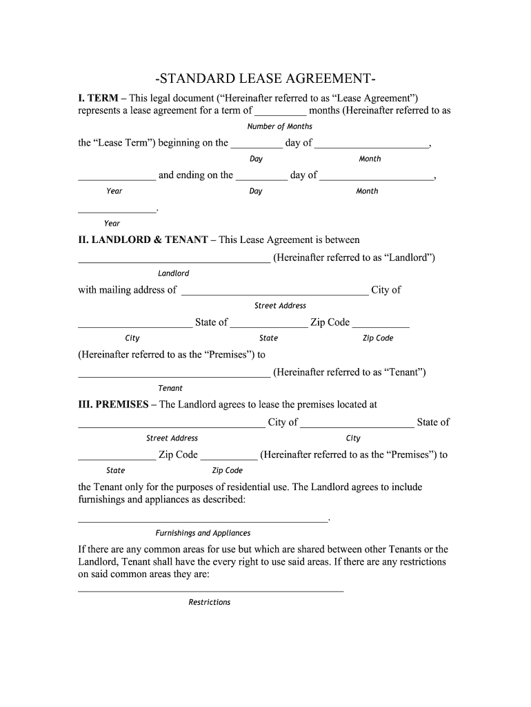 Free Printable Lease Agreement: Fill Out & Sign Online | Dochub throughout Free Printable Lease Agreement