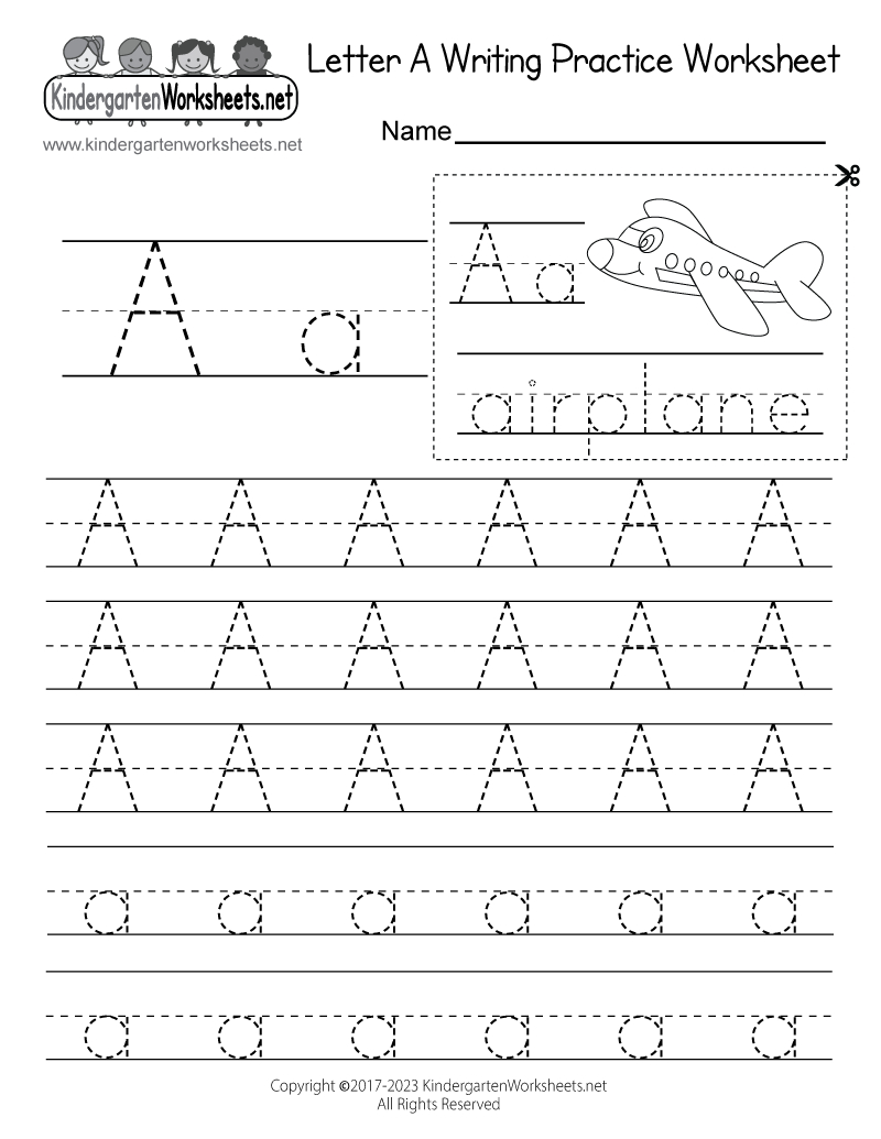 Free Printable Letter A Writing Practice Worksheet with regard to Free Printable Letter Writing Worksheets